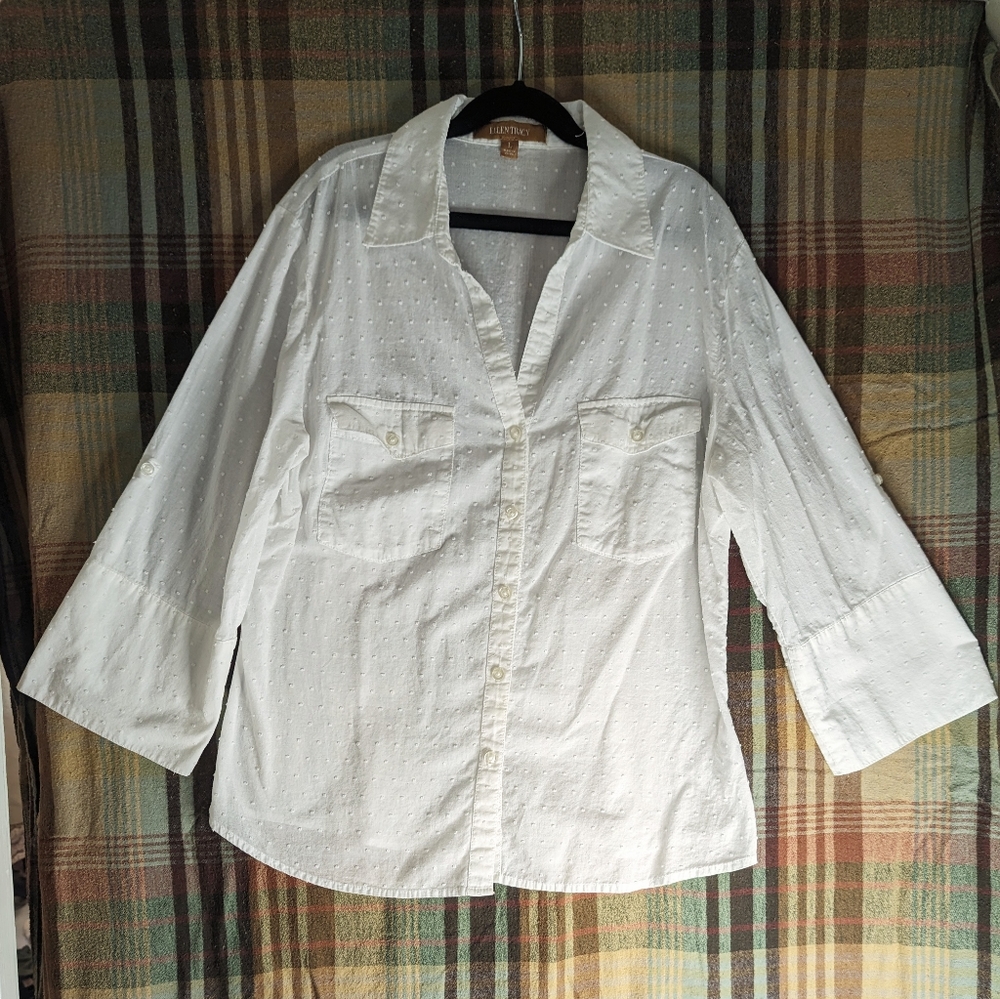 Ellen Tracy 3/4 sleeve button down